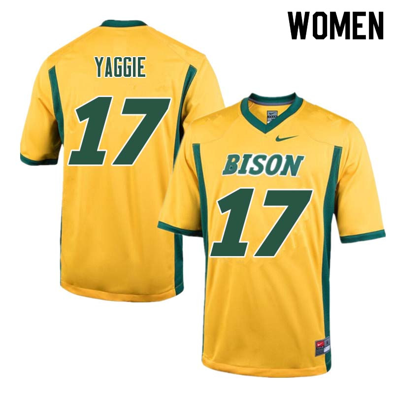 Women #17 Carson Yaggie North Dakota State Bison College Football Jerseys Sale-Yellow - Click Image to Close